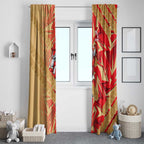 Dolphins Rugby Window Curtain Fierce Mascot Geometric Tribal Art