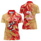 Dolphins Rugby Women Polo Shirt Fierce Mascot Geometric Tribal Art