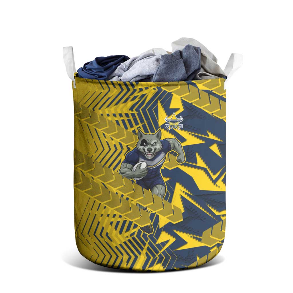 North Queensland Cowboys Rugby Laundry Basket Fierce Mascot Geometric Tribal Art