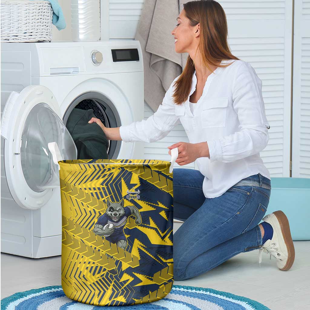 North Queensland Cowboys Rugby Laundry Basket Fierce Mascot Geometric Tribal Art