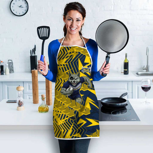 North Queensland Cowboys Rugby Apron Fierce Mascot Geometric Tribal Art