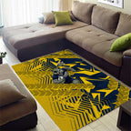 North Queensland Cowboys Rugby Area Rug Fierce Mascot Geometric Tribal Art