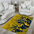 North Queensland Cowboys Rugby Area Rug Fierce Mascot Geometric Tribal Art