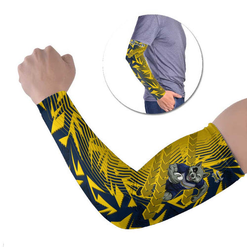 North Queensland Cowboys Rugby Arm Sleeves Fierce Mascot Geometric Tribal Art