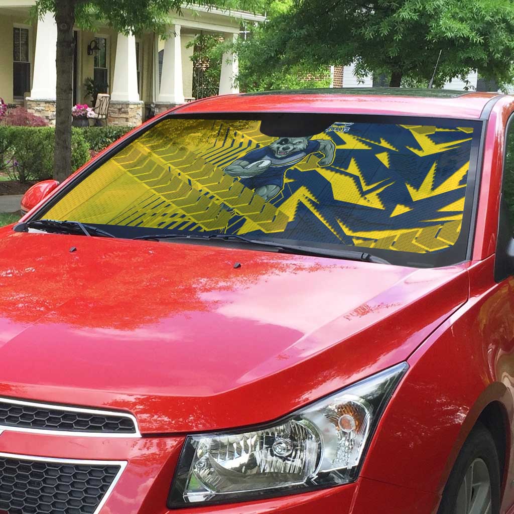 North Queensland Cowboys Rugby Auto Sun Shade Fierce Mascot Geometric Tribal Art