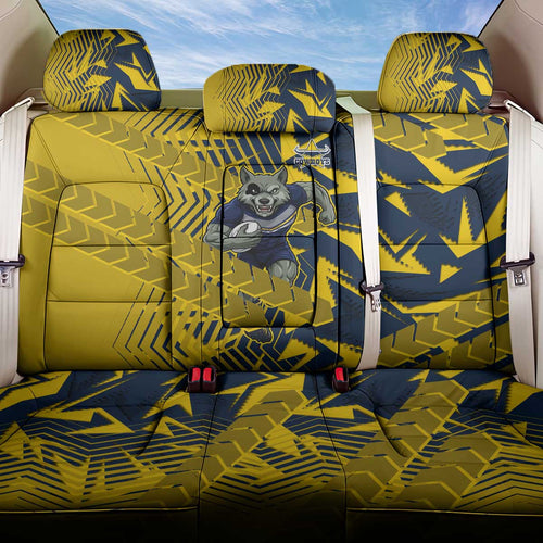 North Queensland Cowboys Rugby Back Car Seat Cover Fierce Mascot Geometric Tribal Art