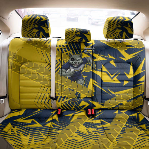 North Queensland Cowboys Rugby Back Car Seat Cover Fierce Mascot Geometric Tribal Art