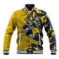 North Queensland Cowboys Rugby Baseball Jacket Fierce Mascot Geometric Tribal Art