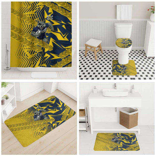 North Queensland Cowboys Rugby Bathroom Set Fierce Mascot Geometric Tribal Art