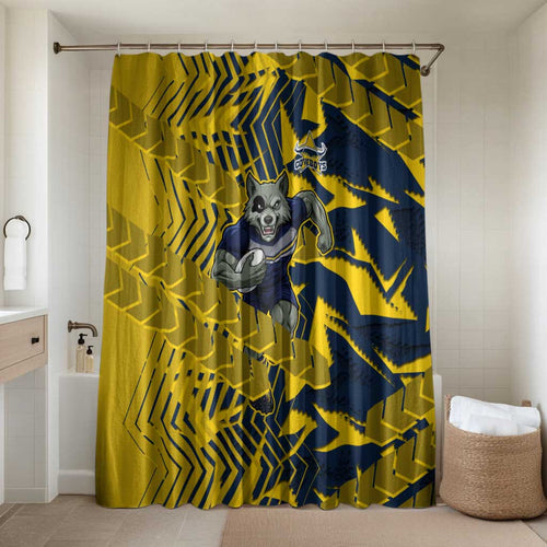 North Queensland Cowboys Rugby Bathroom Set Fierce Mascot Geometric Tribal Art