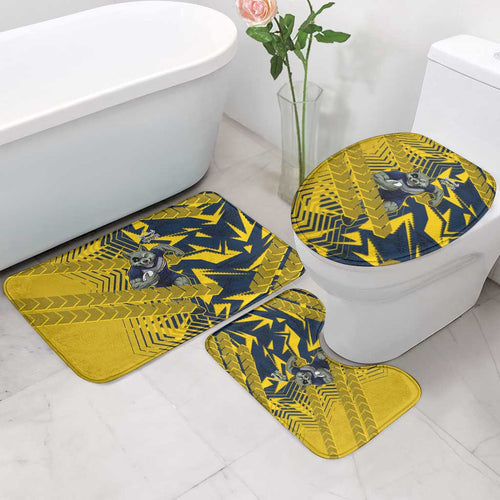 North Queensland Cowboys Rugby Bathroom Set Fierce Mascot Geometric Tribal Art