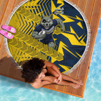 North Queensland Cowboys Rugby Beach Blanket Fierce Mascot Geometric Tribal Art
