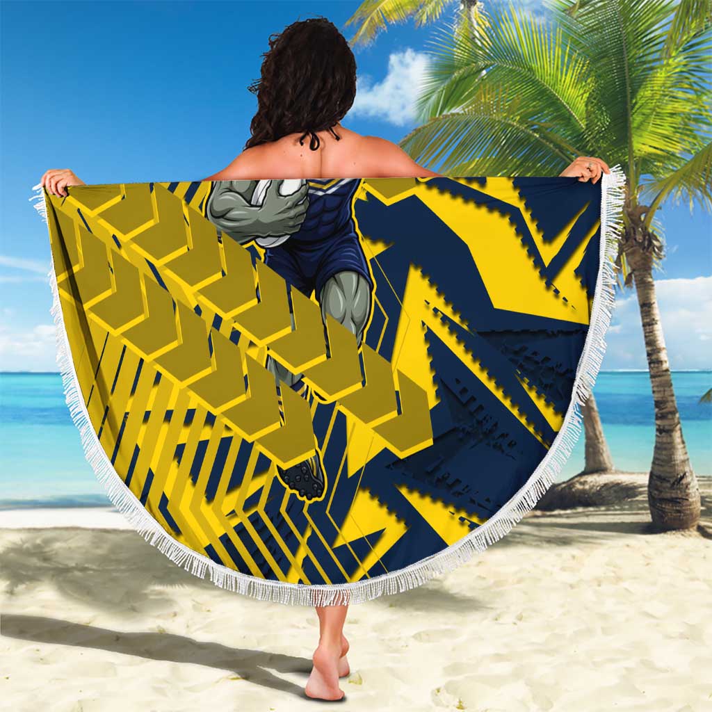 North Queensland Cowboys Rugby Beach Blanket Fierce Mascot Geometric Tribal Art
