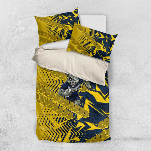 North Queensland Cowboys Rugby Bedding Set Fierce Mascot Geometric Tribal Art