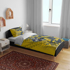 North Queensland Cowboys Rugby Bedding Set Fierce Mascot Geometric Tribal Art