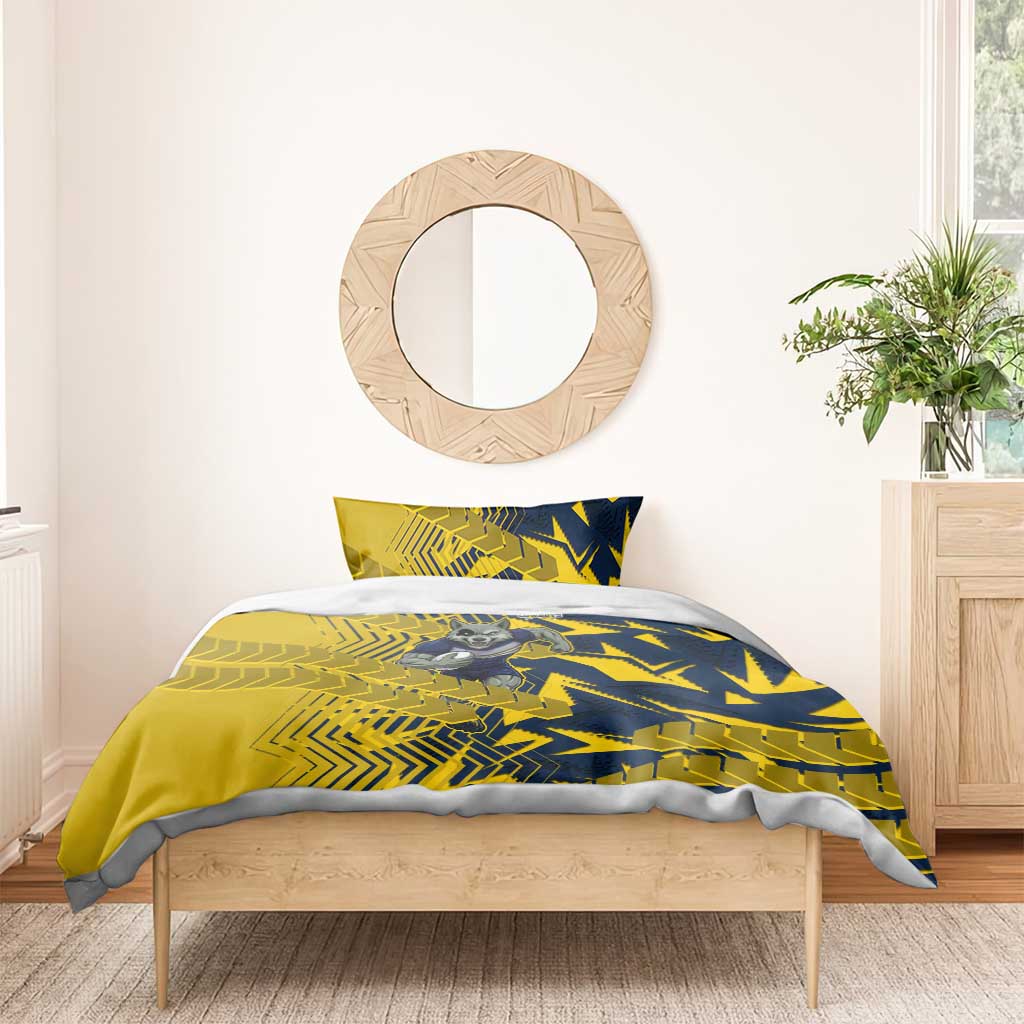 North Queensland Cowboys Rugby Bedding Set Fierce Mascot Geometric Tribal Art