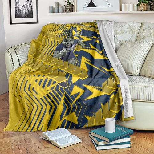 North Queensland Cowboys Rugby Blanket Fierce Mascot Geometric Tribal Art