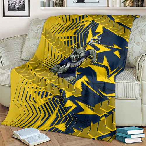 North Queensland Cowboys Rugby Blanket Fierce Mascot Geometric Tribal Art