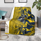 North Queensland Cowboys Rugby Blanket Fierce Mascot Geometric Tribal Art