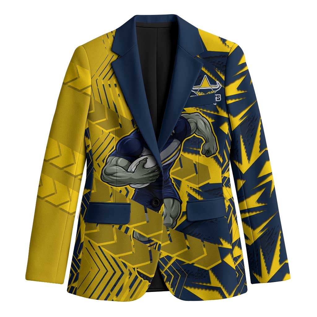 North Queensland Cowboys Rugby Blazer Fierce Mascot Geometric Tribal Art