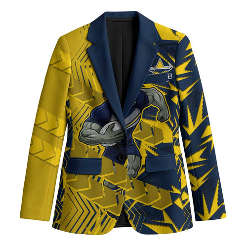 North Queensland Cowboys Rugby Blazer Fierce Mascot Geometric Tribal Art