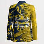 North Queensland Cowboys Rugby Blazer Fierce Mascot Geometric Tribal Art