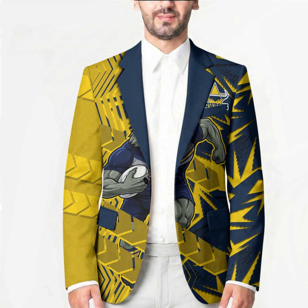 North Queensland Cowboys Rugby Blazer Fierce Mascot Geometric Tribal Art
