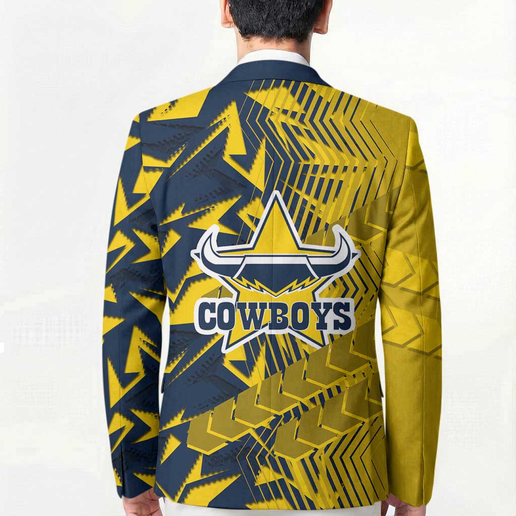North Queensland Cowboys Rugby Blazer Fierce Mascot Geometric Tribal Art