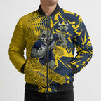 North Queensland Cowboys Rugby Bomber Puffer Jacket Fierce Mascot Geometric Tribal Art