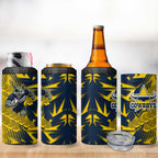 North Queensland Cowboys Rugby 4 in 1 Can Cooler Tumbler Fierce Mascot Geometric Tribal Art