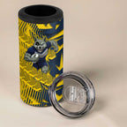 North Queensland Cowboys Rugby 4 in 1 Can Cooler Tumbler Fierce Mascot Geometric Tribal Art