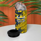 North Queensland Cowboys Rugby 4 in 1 Can Cooler Tumbler Fierce Mascot Geometric Tribal Art
