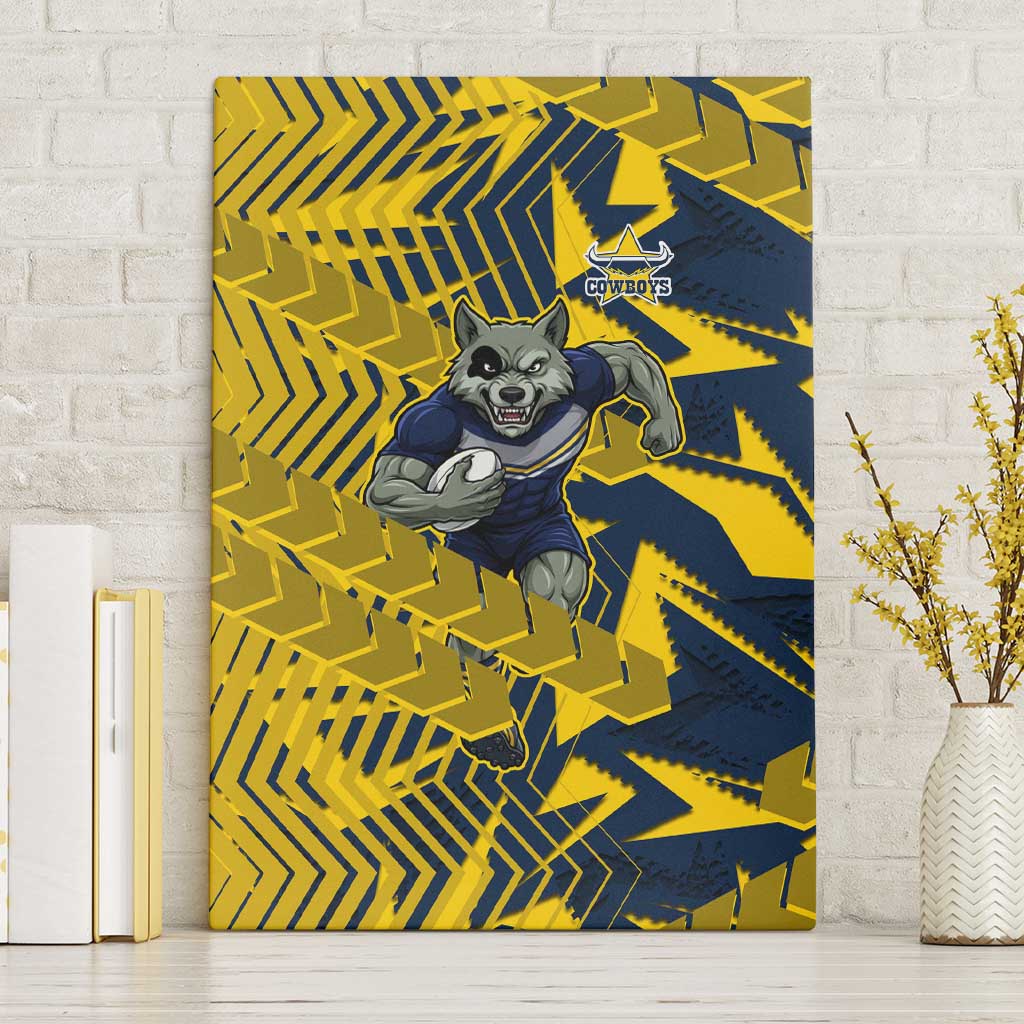 North Queensland Cowboys Rugby Canvas Wall Art Fierce Mascot Geometric Tribal Art