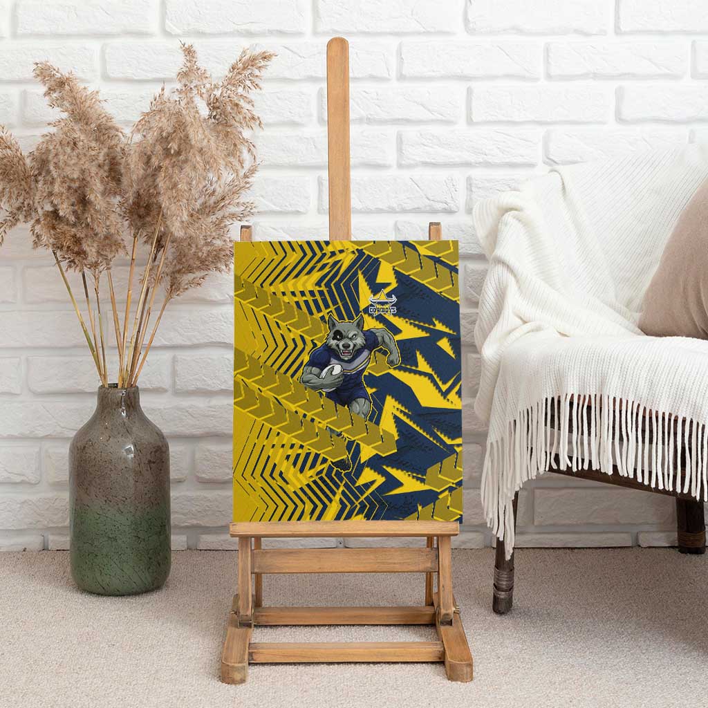 North Queensland Cowboys Rugby Canvas Wall Art Fierce Mascot Geometric Tribal Art