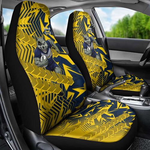 North Queensland Cowboys Rugby Car Seat Cover Fierce Mascot Geometric Tribal Art
