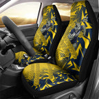 North Queensland Cowboys Rugby Car Seat Cover Fierce Mascot Geometric Tribal Art