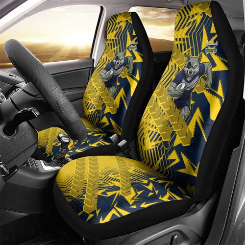 North Queensland Cowboys Rugby Car Seat Cover Fierce Mascot Geometric Tribal Art