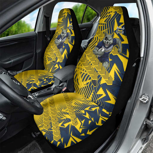 North Queensland Cowboys Rugby Car Seat Cover Fierce Mascot Geometric Tribal Art