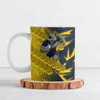 North Queensland Cowboys Rugby Ceramic Mug Fierce Mascot Geometric Tribal Art