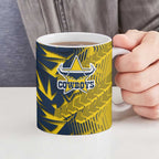 North Queensland Cowboys Rugby Ceramic Mug Fierce Mascot Geometric Tribal Art