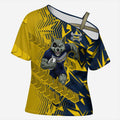North Queensland Cowboys Rugby Cross Shoulder Shirt Fierce Mascot Geometric Tribal Art
