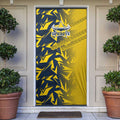 North Queensland Cowboys Rugby Door Cover Fierce Mascot Geometric Tribal Art