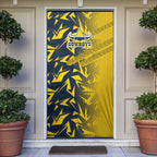 North Queensland Cowboys Rugby Door Cover Fierce Mascot Geometric Tribal Art