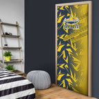 North Queensland Cowboys Rugby Door Cover Fierce Mascot Geometric Tribal Art