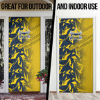 North Queensland Cowboys Rugby Door Cover Fierce Mascot Geometric Tribal Art
