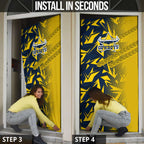 North Queensland Cowboys Rugby Door Cover Fierce Mascot Geometric Tribal Art