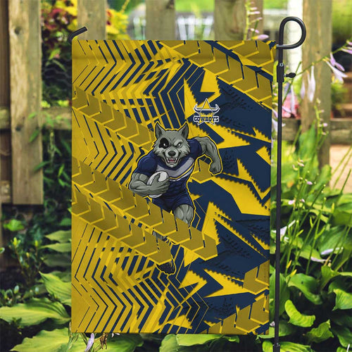 North Queensland Cowboys Rugby Garden Flag Fierce Mascot Geometric Tribal Art