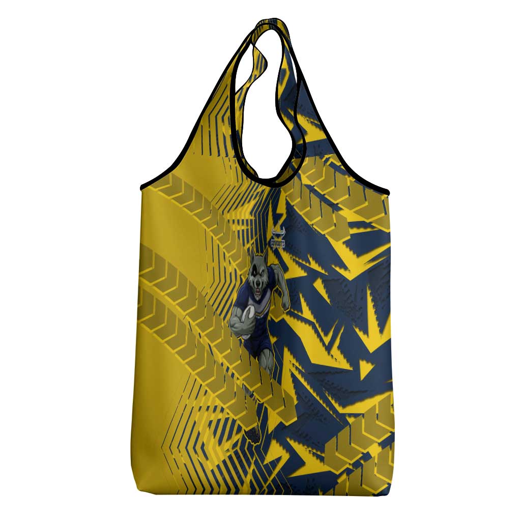 North Queensland Cowboys Rugby Grocery Bag Fierce Mascot Geometric Tribal Art