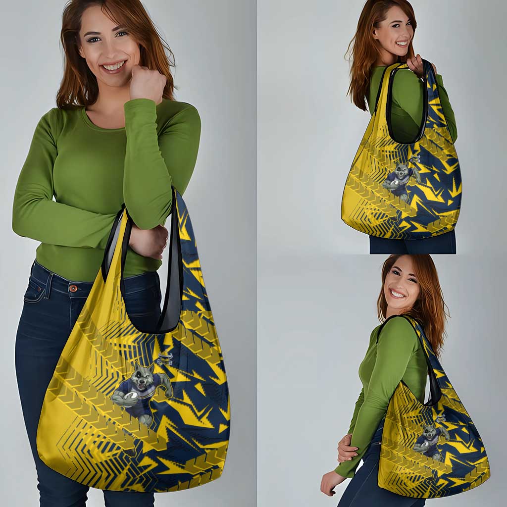 North Queensland Cowboys Rugby Grocery Bag Fierce Mascot Geometric Tribal Art