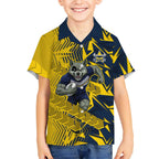 North Queensland Cowboys Rugby Hawaiian Shirt Fierce Mascot Geometric Tribal Art